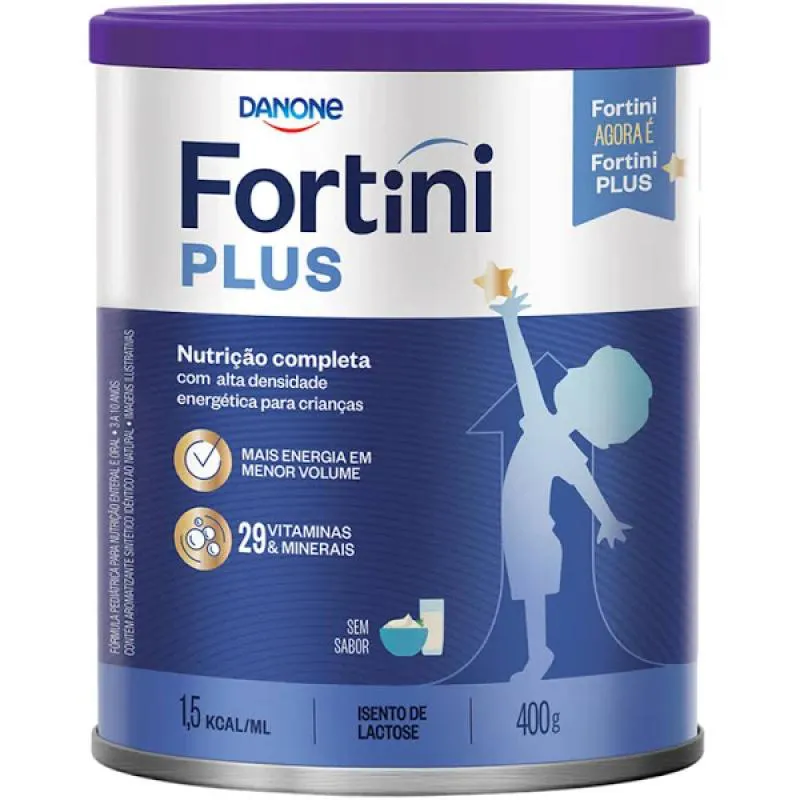 Fórmula Infantil Fortini Plus Danone sem Lactose sem Sabor 3 a 10 Anos 400g — Fortini | Farmácia Resyla