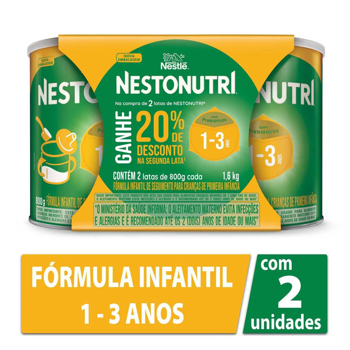 Fórmula Infantil Nestlé Nestonutri 800g Pack com 20% de Desconto na Segunda Lata — Nestonutri | Farmácia Resyla