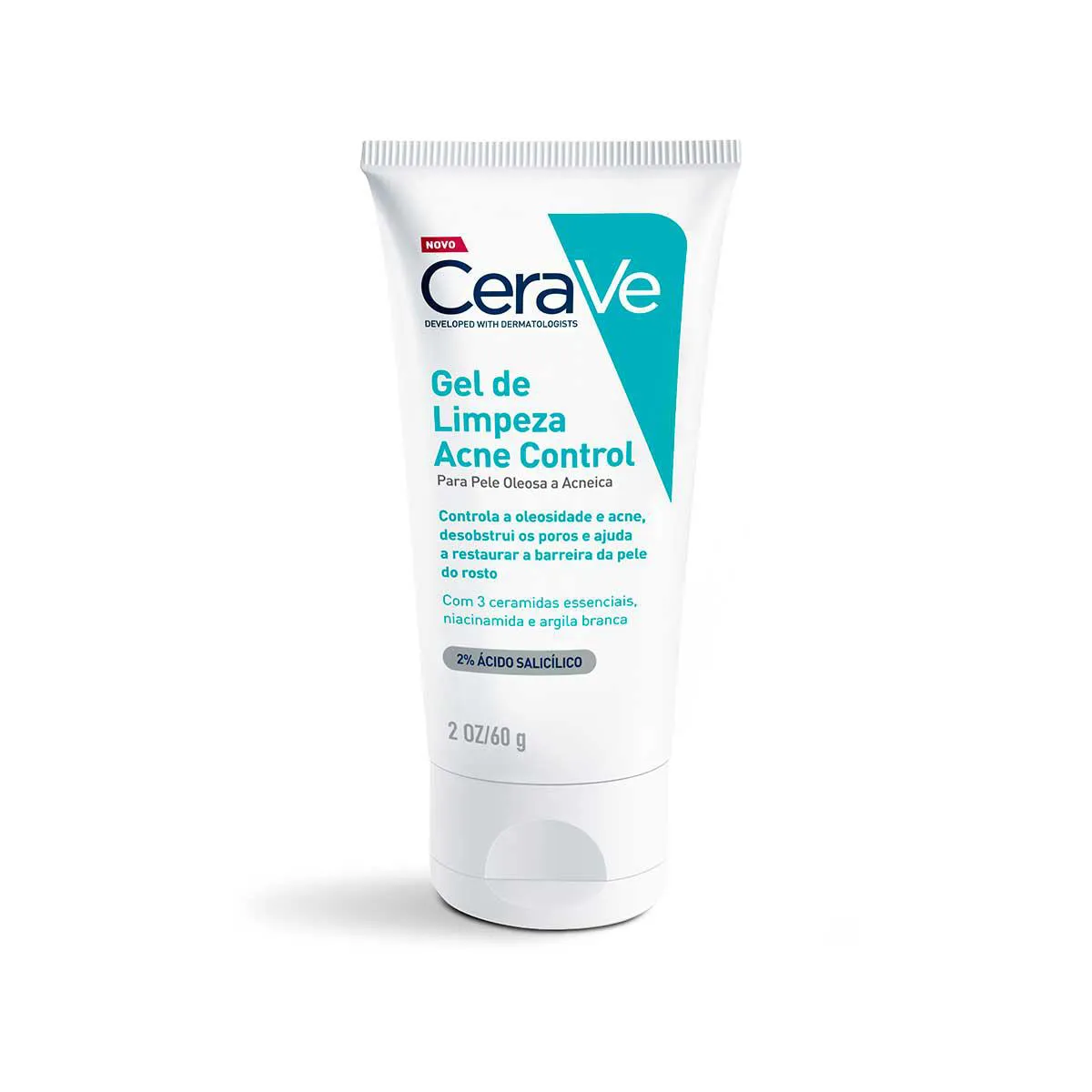 Gel de Limpeza Cerave Acne Control Pele Oleosa a Acneica Tratamento Antiacne com Ácido Salicílico 60g — Cerave | Farmácia Resyla