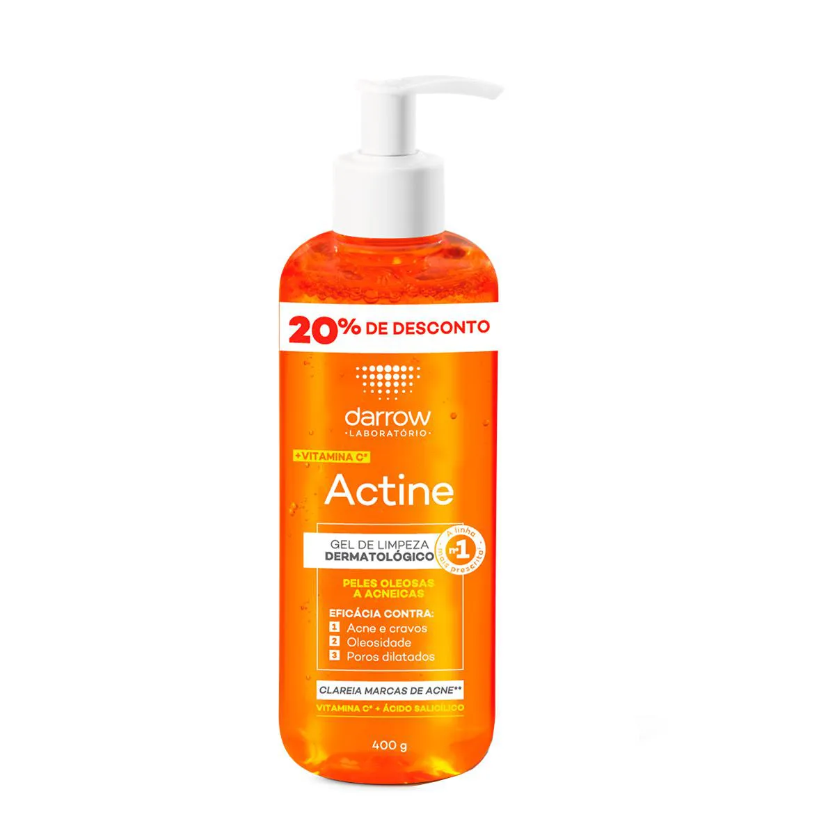 Gel de Limpeza Dermatológico Facial Darrow Actine Peles Oleosas e Acneicas 400g — Darrow | Farmácia Resyla
