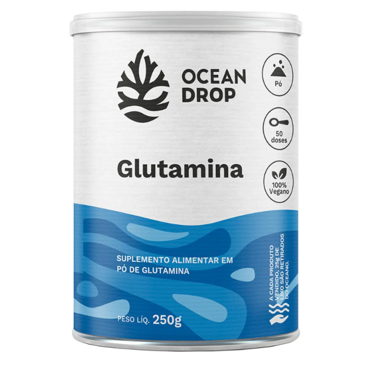 Glutamina em Pó 250G Ocean Drop — | Farmácia Resyla