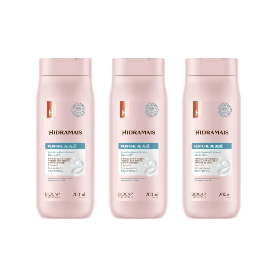 Hidratante Corporal Hidramais 200ml Perfume Bebe - Kit C/3un — Hidramais | Farmácia Resyla