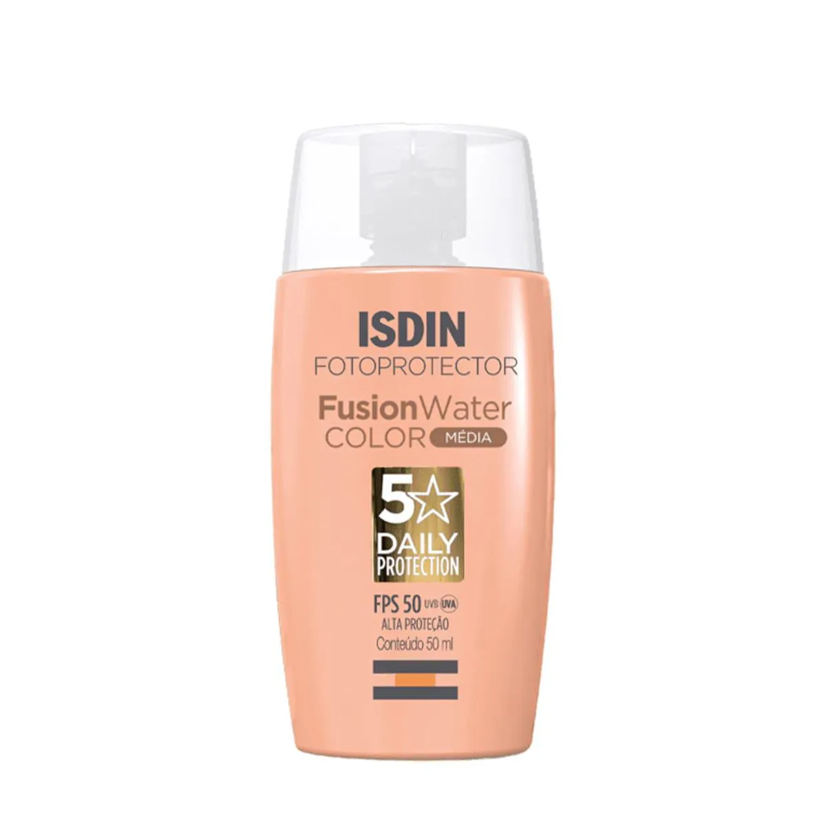 Isdin Fusion Water 5 Stars Fps50 Color Média - Protetor Solar Facial com Cor 50ml — Isdin | Farmácia Resyla