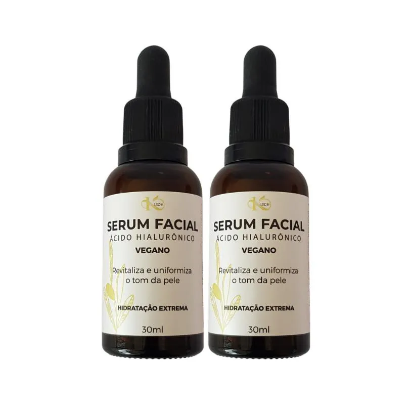 Kit 02 Sérum Facial Vegano Ácido Hialurônico 30ml Kuide — Kuide | Farmácia Resyla