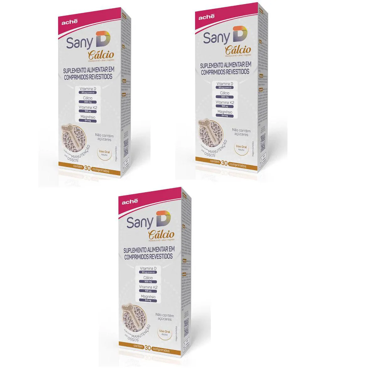 Kit 03 Suplemento Alimentar Sany D Cálcio 30 Cpr – Ache — Sany | Farmácia Resyla