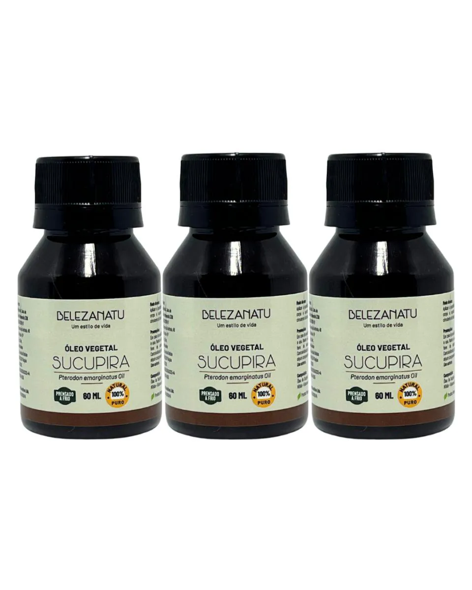 Kit 03 Unidades Óleo Vegetal Sucupira 60Ml - Belezanatu — | Farmácia Resyla