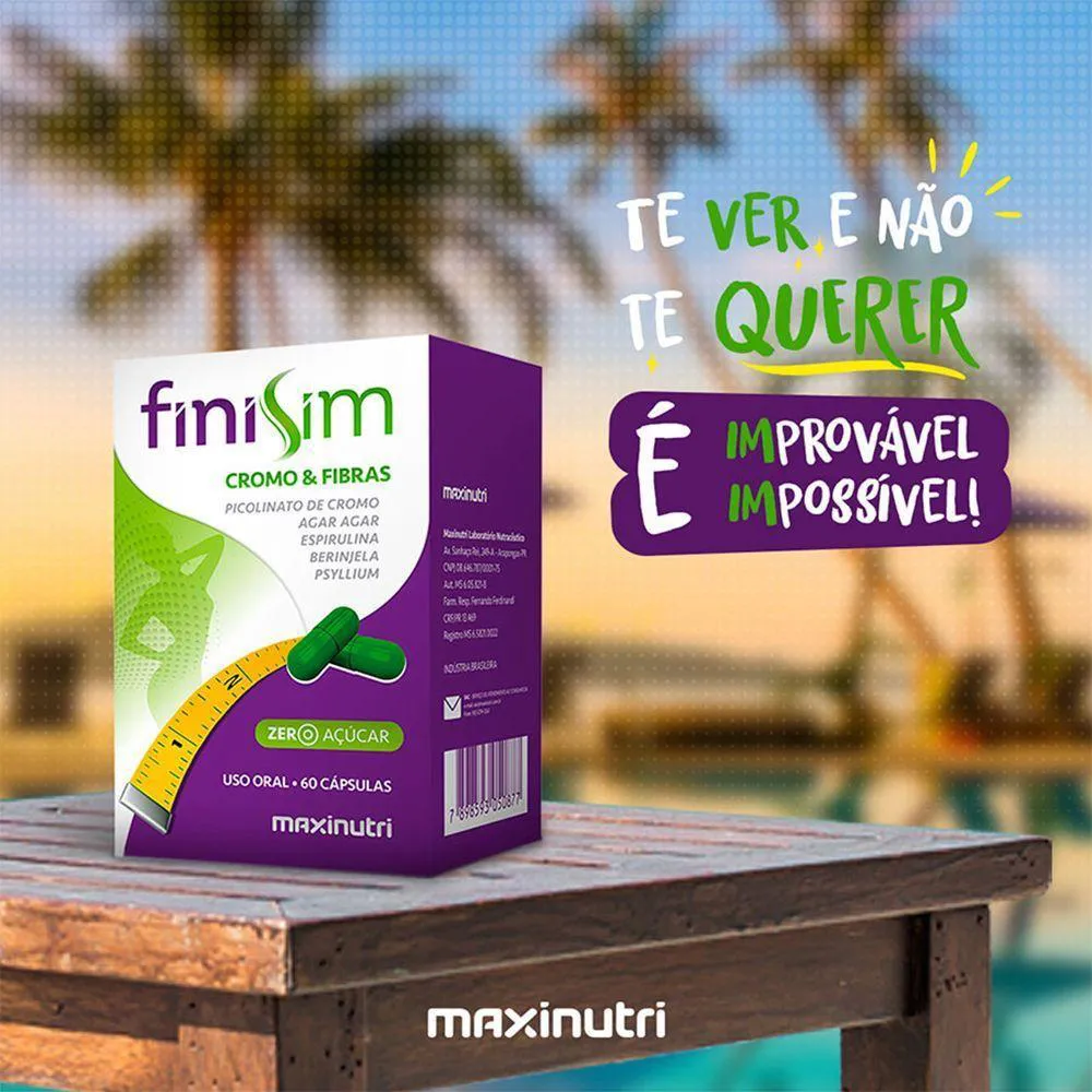 Kit 04 Finisim Cromo e Fibras Maxinutri Zero Açúcar 60 cápsulas — Maxinutri | Farmácia Resyla
