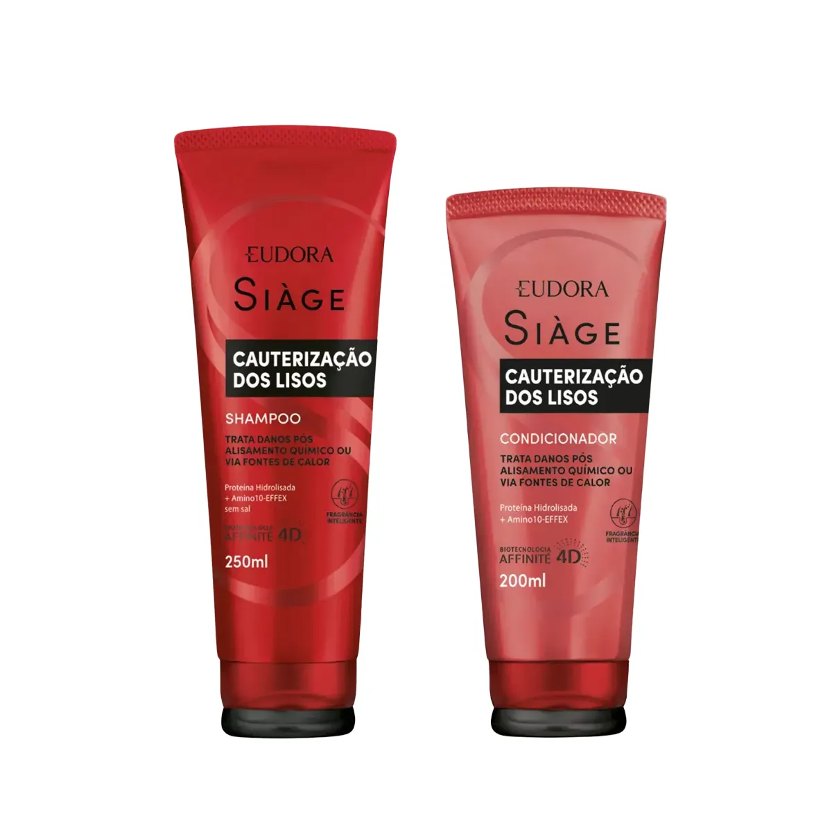 Kit 1 Shampoo Eudora Siàge Cauterização dos Lisos 250ml + 1 Condicionador Eudora Siàge Cauterização dos Lisos 200ml — Eudora | Farmácia Resyla