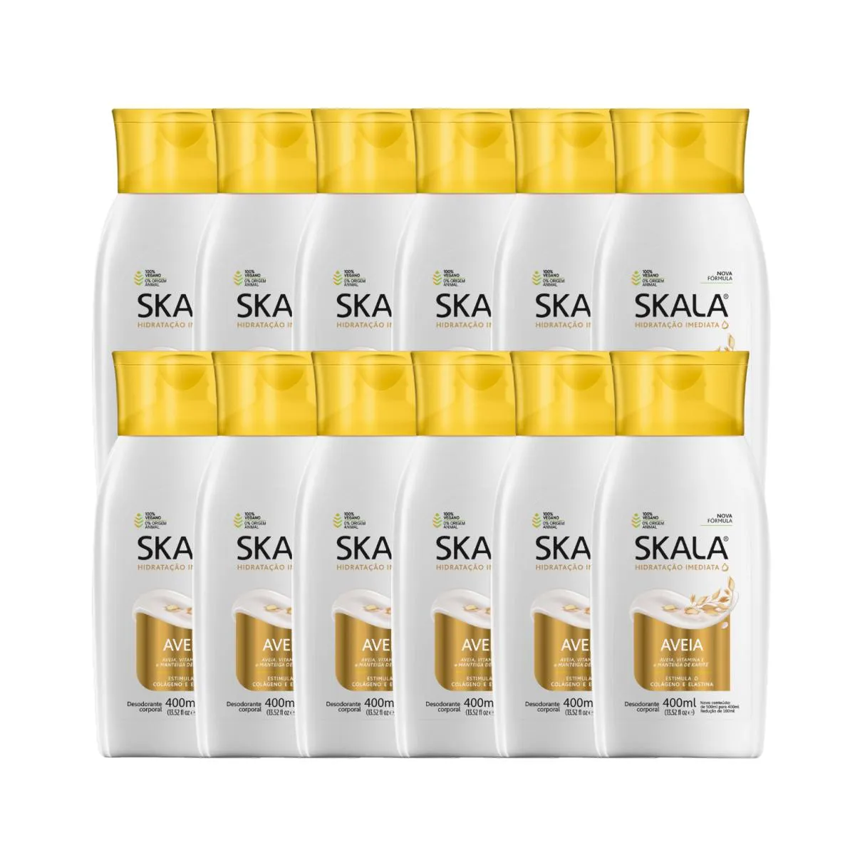 Kit 12 Loção Creme Hidratante Corporal Aveia Vegano Skala — | Farmácia Resyla