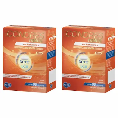 Kit 2 Condres Force Colágeno Tipo 2 - 90 Capsulas - EMS — Condres | Farmácia Resyla