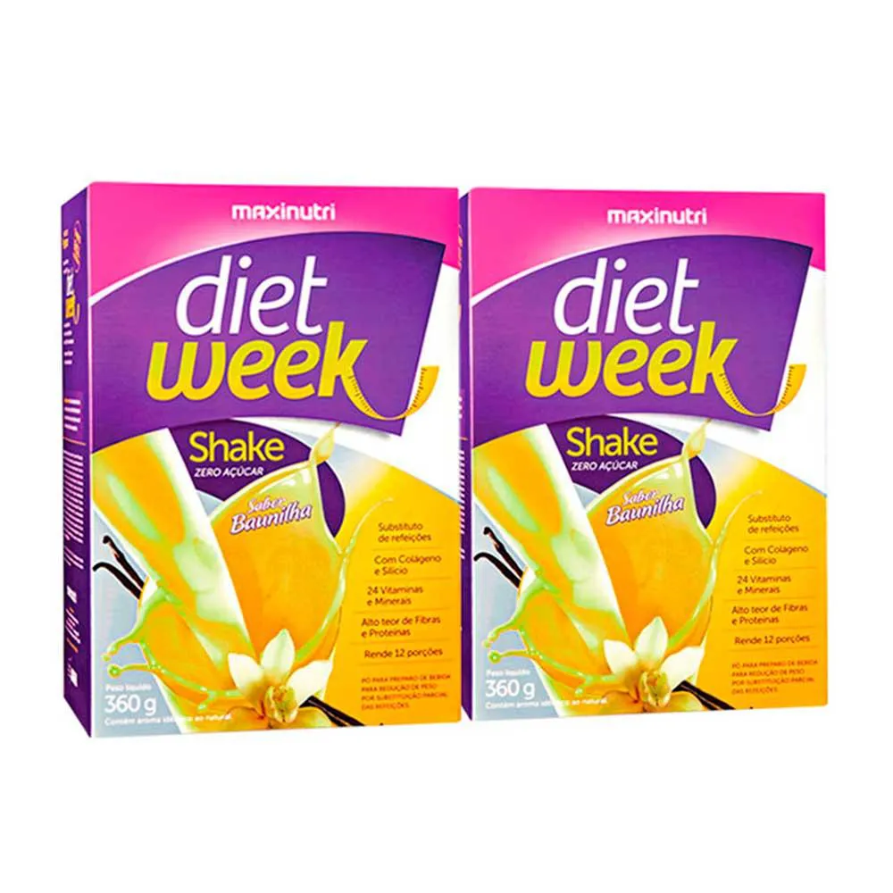 Kit 2 Diet Week Shake Sabor Baunilha 360g Maxinutri — Maxinutri | Farmácia Resyla