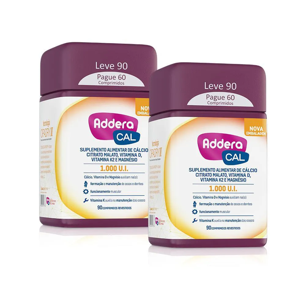 Kit 2 Vitaminas D Addera Cal 1.000UI - 90 Comprimidos — Addera | Farmácia Resyla