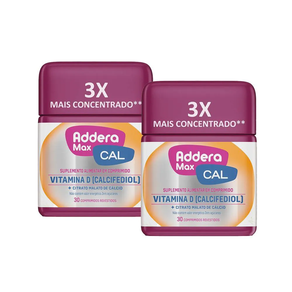 Kit 2 Vitaminas D Addera Max + Cal - 30 comprimidos — Addera | Farmácia Resyla