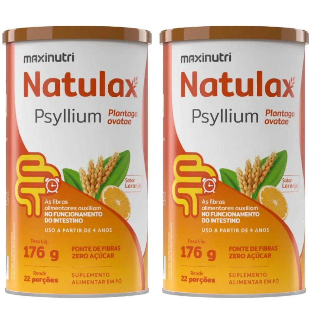 Kit 2x Natulax Psyllium 176g - Maxinutri Laranja — Maxinutri | Farmácia Resyla