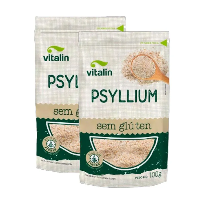 Kit 2x: Psyllium Sem Glúten Vitalin 100g — | Farmácia Resyla