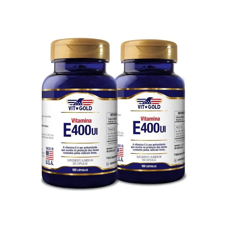 Kit 2x Vitamina E 400 UI Vitgold 100 Cápsulas — | Farmácia Resyla