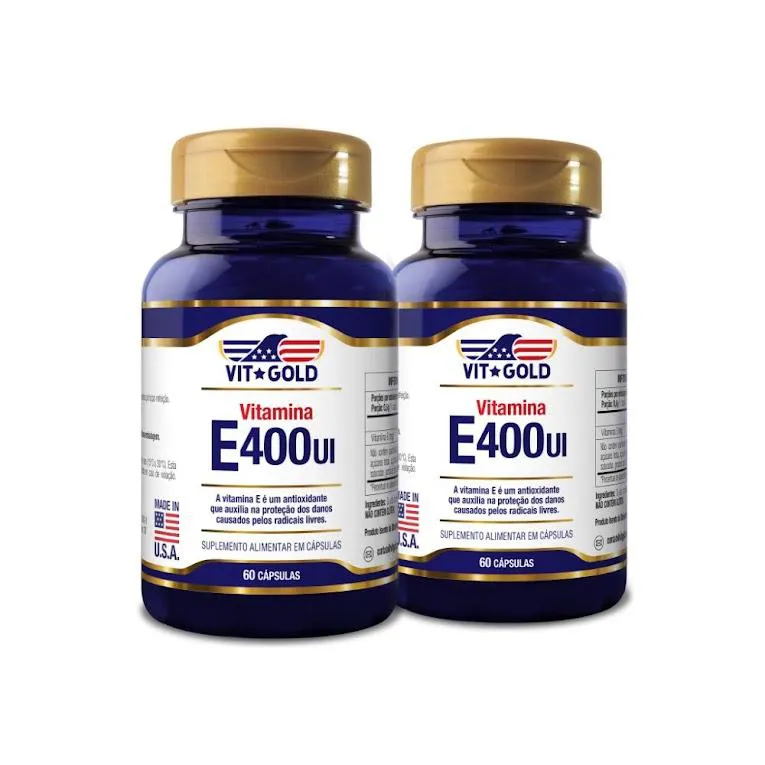 Kit 2x Vitamina E 400 UI Vitgold 60 Cápsulas — | Farmácia Resyla