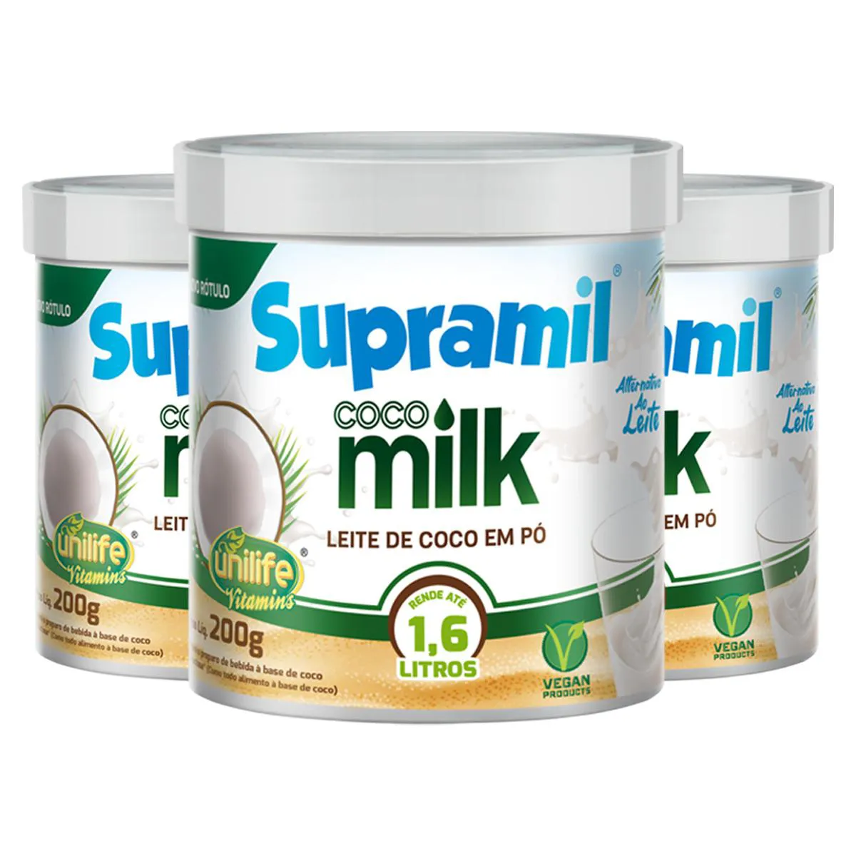 Kit 3 Coco Milk Supramil Unilife Leite de Coco em Pó 200G — Unilife | Farmácia Resyla