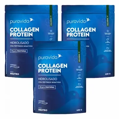 Kit 3 Collagen Protein Hidrolisado - Verisol - Puravida - Neutro - 450G — Puravida | Farmácia Resyla