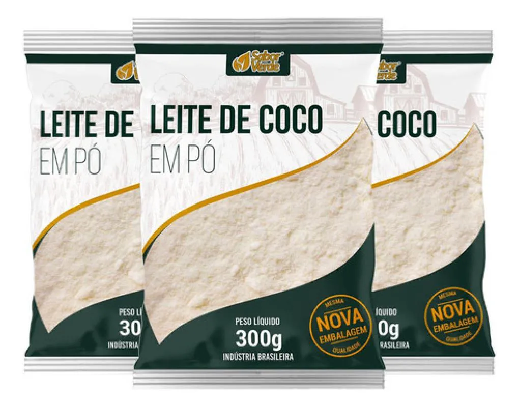 Kit 3 Leite De Coco Em Po 300G - Sabor Verde — | Farmácia Resyla