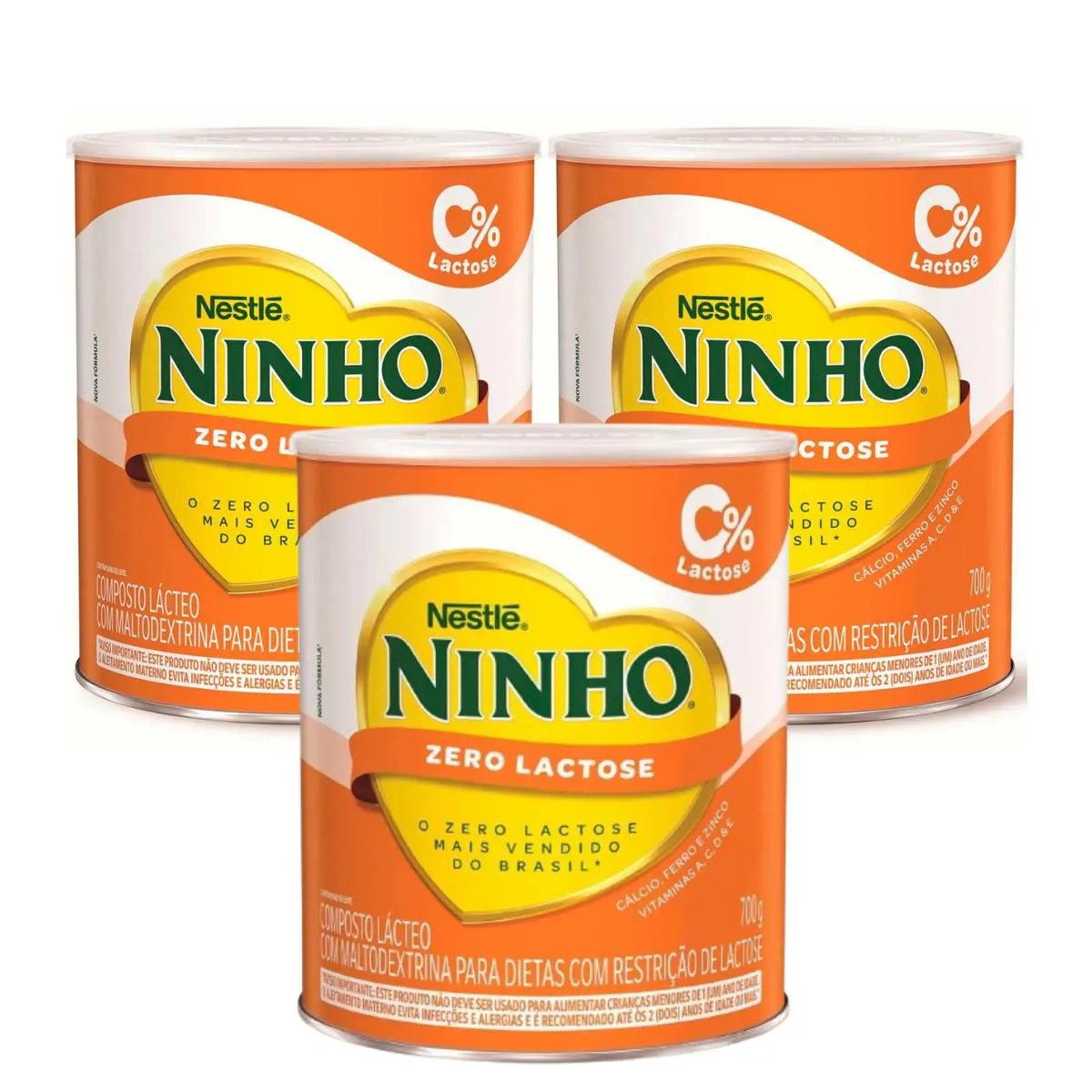 Kit 3 Nestlé Ninho Zero Lactose Composto Lácteo 700g — Nestle | Farmácia Resyla
