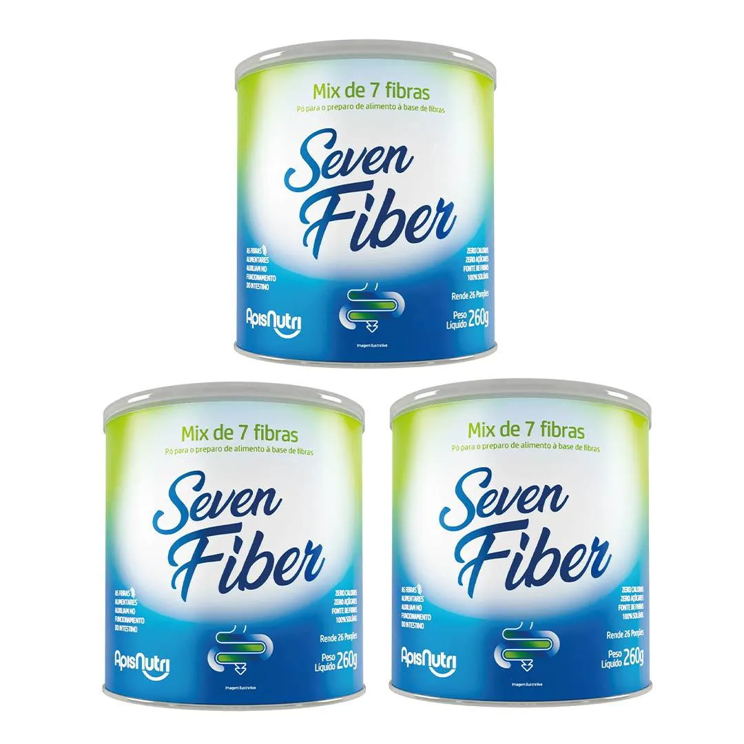 Kit 3 Seven Fiber Mix de Fibras sem Sabor - 260G - Apisnutri — Apisnutri | Farmácia Resyla