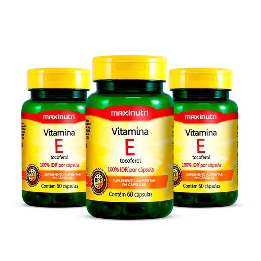 Kit 3 Vitamina e 100% Idr 60 Capsulas Maxinutri — Maxinutri | Farmácia Resyla