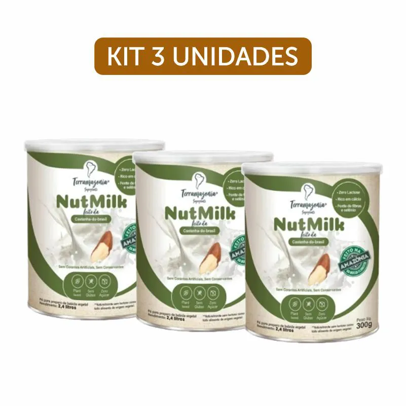 Kit 3X: Bebida Vegetal de Castanha Do Pará Em Pó Nutmilk Terramazônia 300G — | Farmácia Resyla