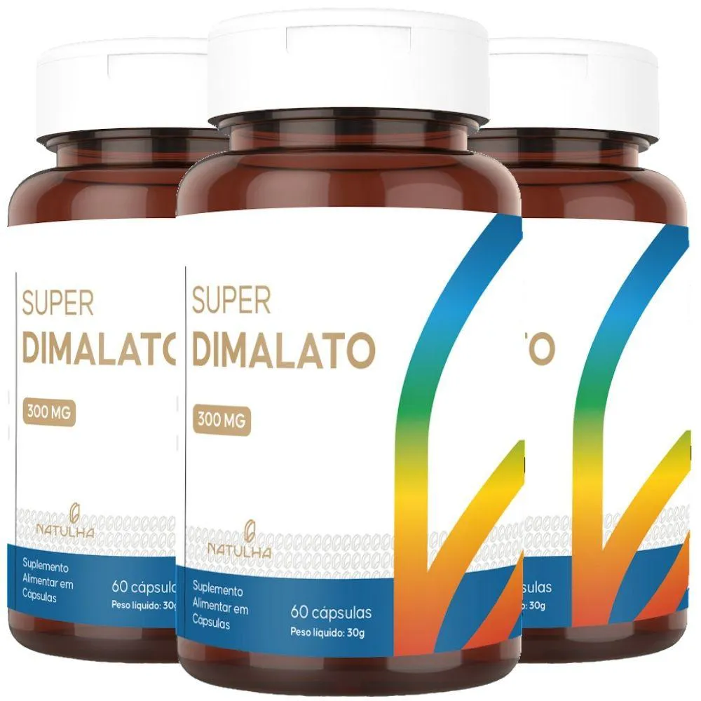 Kit 3x Super Magnésio Dimalato 300mg Elementar 60 cápsulas - Natulha — | Farmácia Resyla