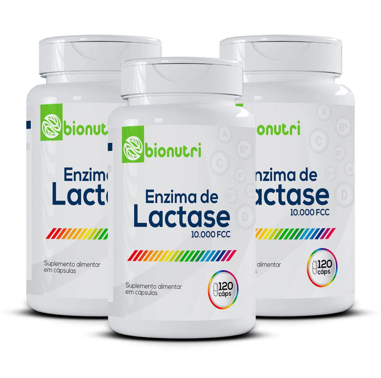 Kit 3x Suplemento Alimentar Enzima de Lactase 10.000fcc 120 cápsulas Bionutri — | Farmácia Resyla