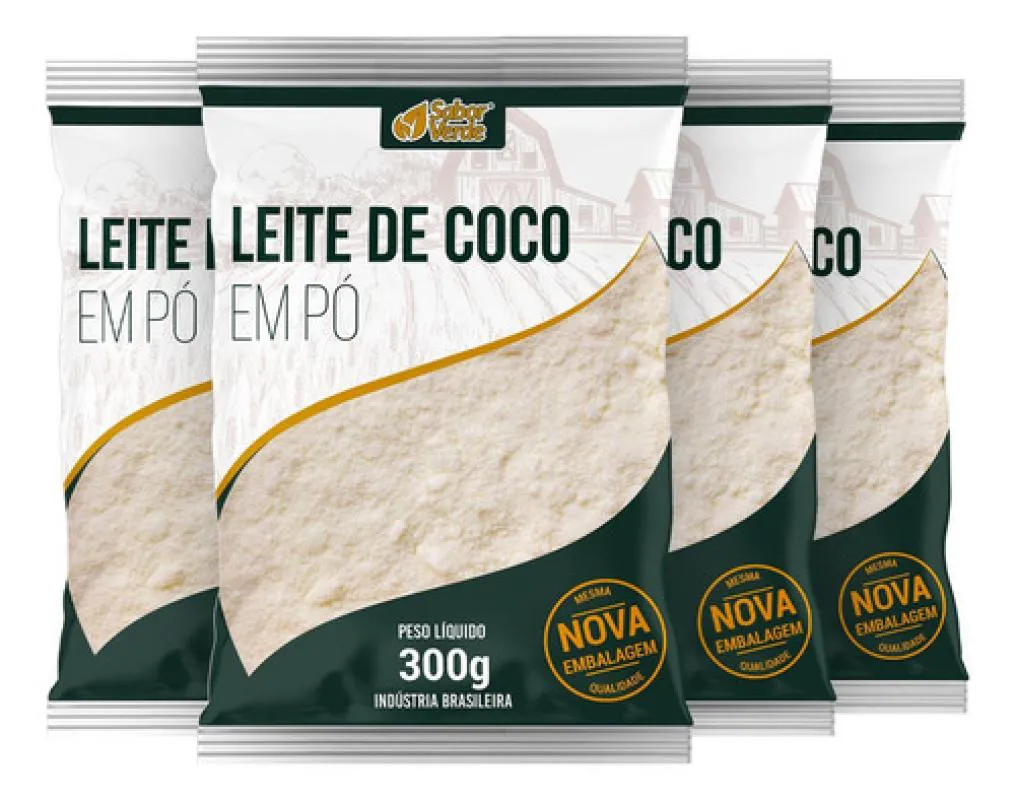 Kit 4 Leite De Coco Em Po 300G - Sabor Verde — | Farmácia Resyla