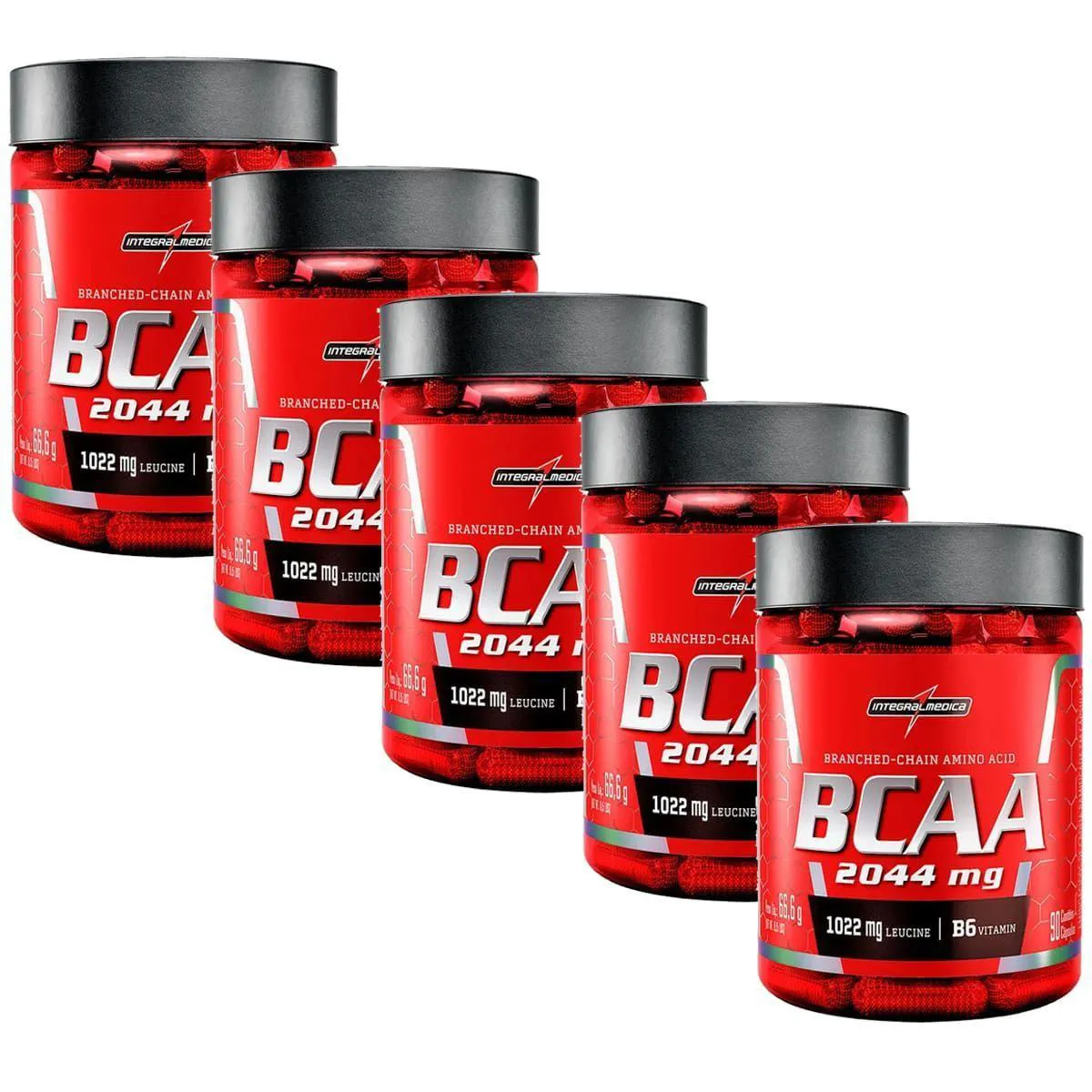 Kit 5 Bcaa 2044Mg - 90 Cápsulas - Integralmédica — Integralmedica | Farmácia Resyla