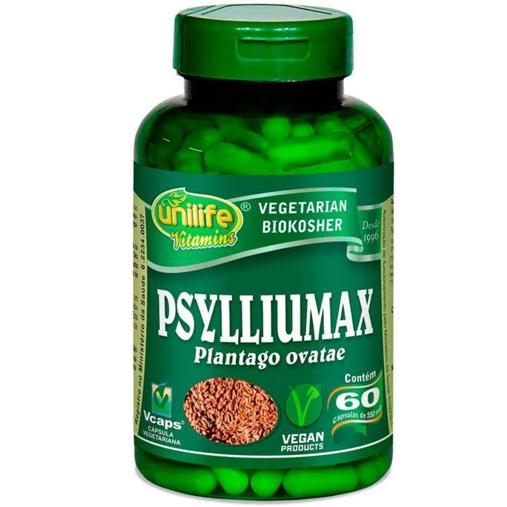 Kit 5 Psyllium 60cáps Psylliumax Unilife — Unilife | Farmácia Resyla
