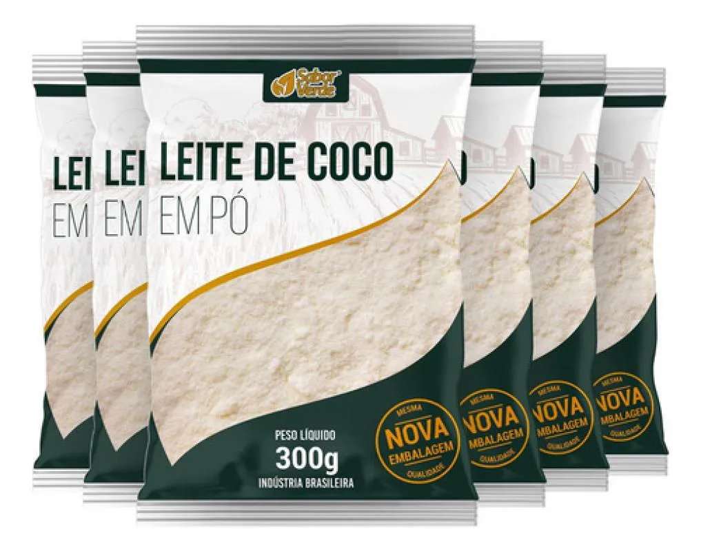 Kit 6 Leite De Coco Em Po 300G - Sabor Verde — | Farmácia Resyla
