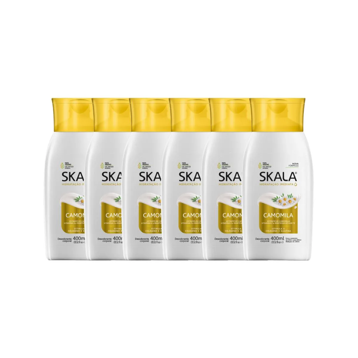 Kit 6 Loção Creme Hidratante Corporal Camomila Vegano Skala — | Farmácia Resyla