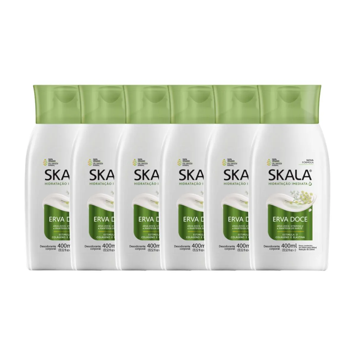 Kit 6 Loção Creme Hidratante Corporal Erva Doce Vegano Skala — | Farmácia Resyla