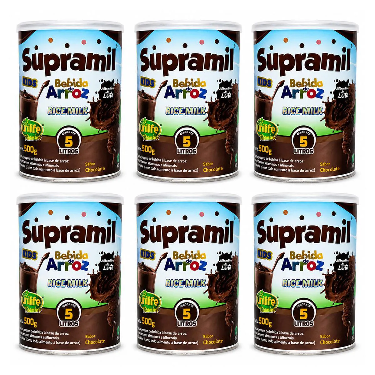 Kit 6 Supramil Kids Chocolate 500g - Unilife — Unilife | Farmácia Resyla