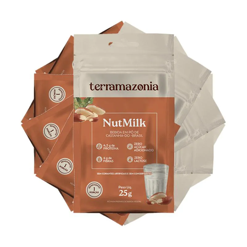 Kit 6x: Bebida Vegetal de Castanha do Pará em Pó Nutmilk Sachê Terramazônia 25g — Aché | Farmácia Resyla
