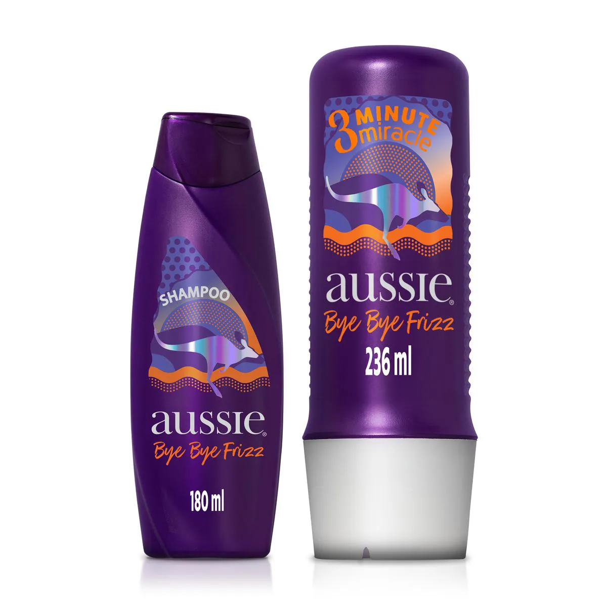 Kit Aussie Bye Bye Frizz Shampoo 180ml + Creme de Tratamento 3 Minute Miracle 236ml — | Farmácia Resyla
