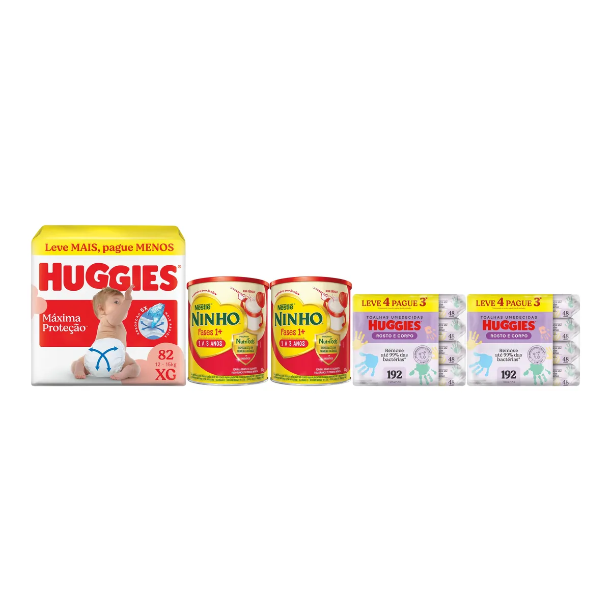 Kit Bebê Huggies Fralda XG com Fórmula Infantil Ninho 1+ — Huggies | Farmácia Resyla