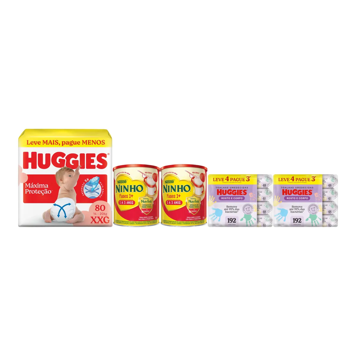 Kit Bebê Huggies Fralda XXG com Fórmula Infantil Ninho 1+ — Huggies | Farmácia Resyla