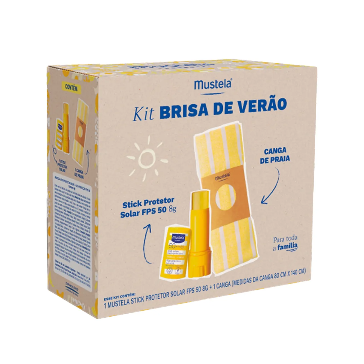 Kit Brisa de Verão Mustela Protetor Solar Stick FPS 50 8g + Canga — Mustela | Farmácia Resyla