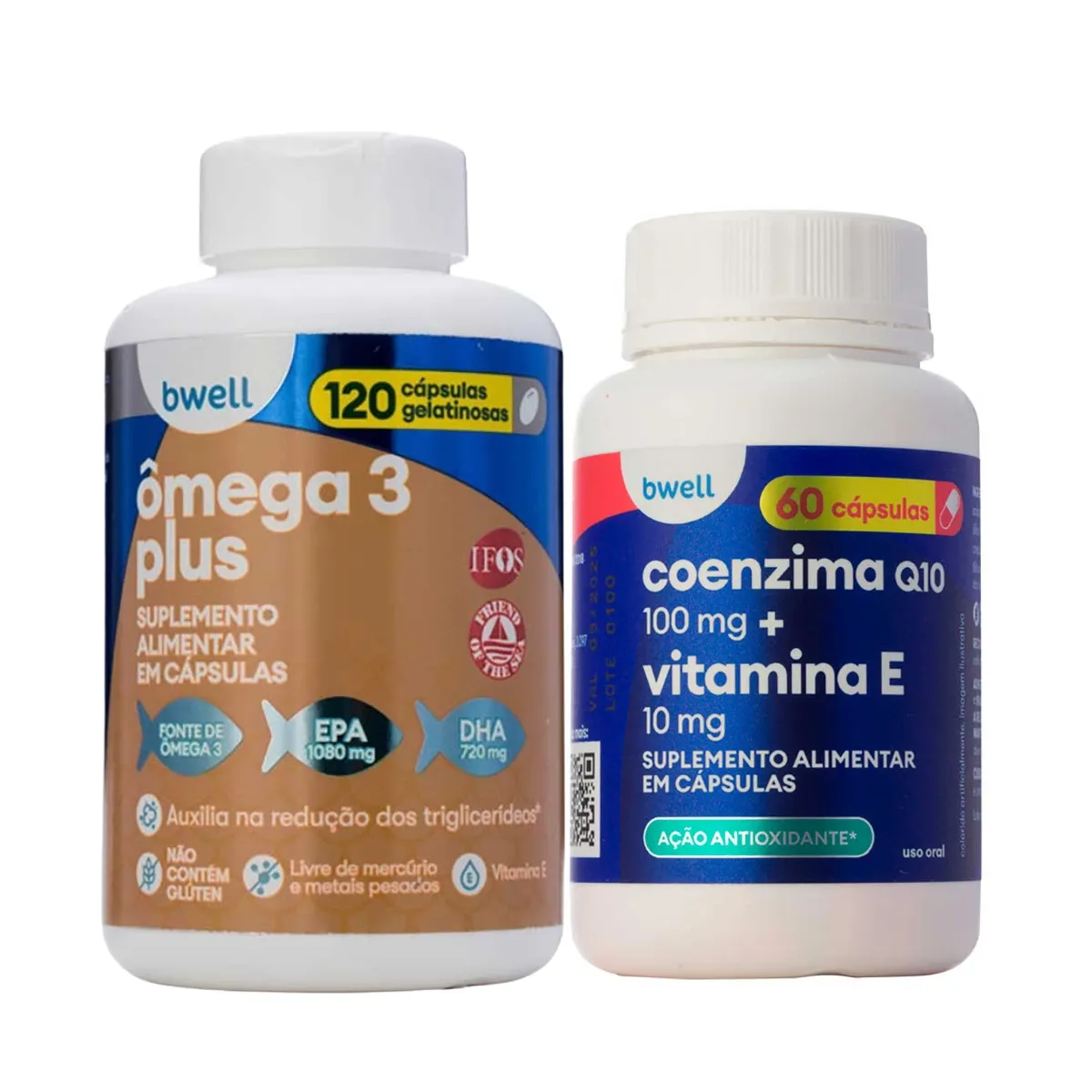 Kit Bwell Ômega 3 Plus 120 Cápsulas + Coenzima Q10 100mg com Vitamina E 10mg 60 Cápsulas — | Farmácia Resyla