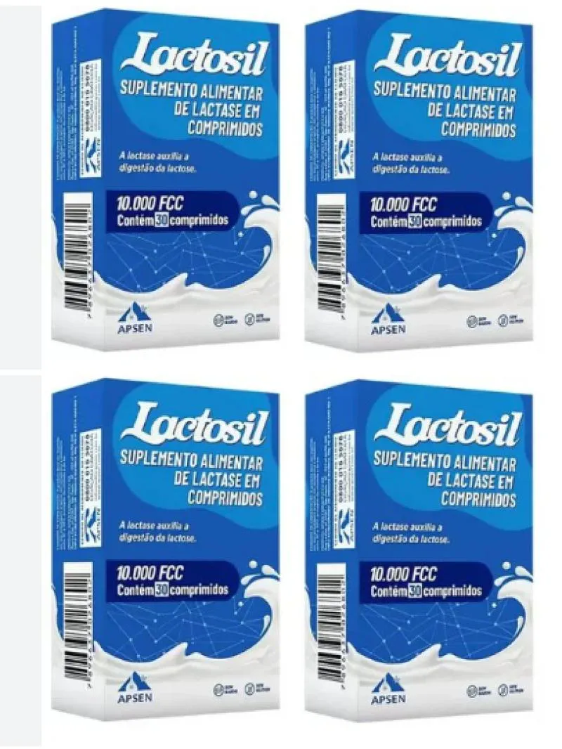 Kit C/4 Lactosil 10.000 Fcc - Enzima Lactase C/30 comprimidos Cada Caixa — | Farmácia Resyla
