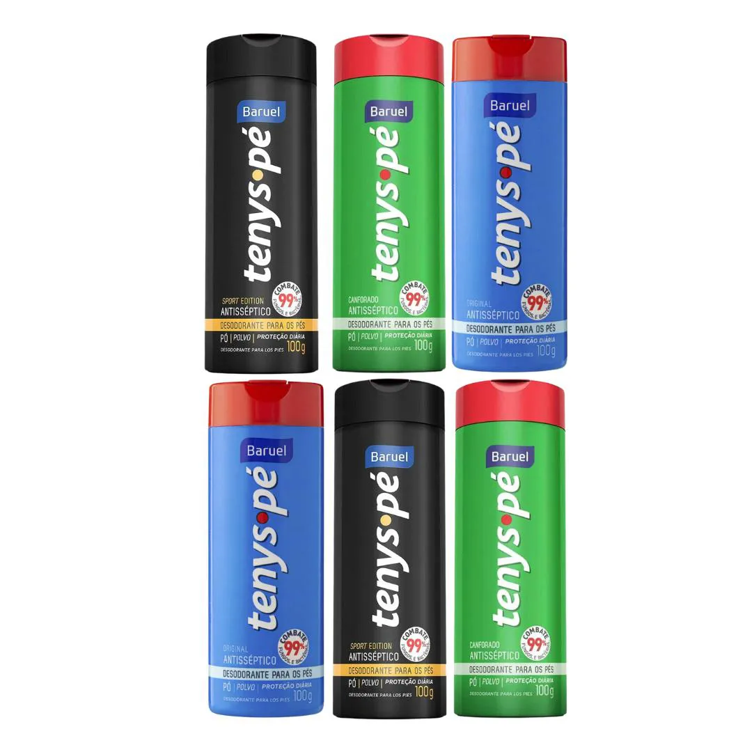 Kit C6 Talco para Os Pés Antisséptico Tenys Pé - Baruel — Baruel | Farmácia Resyla