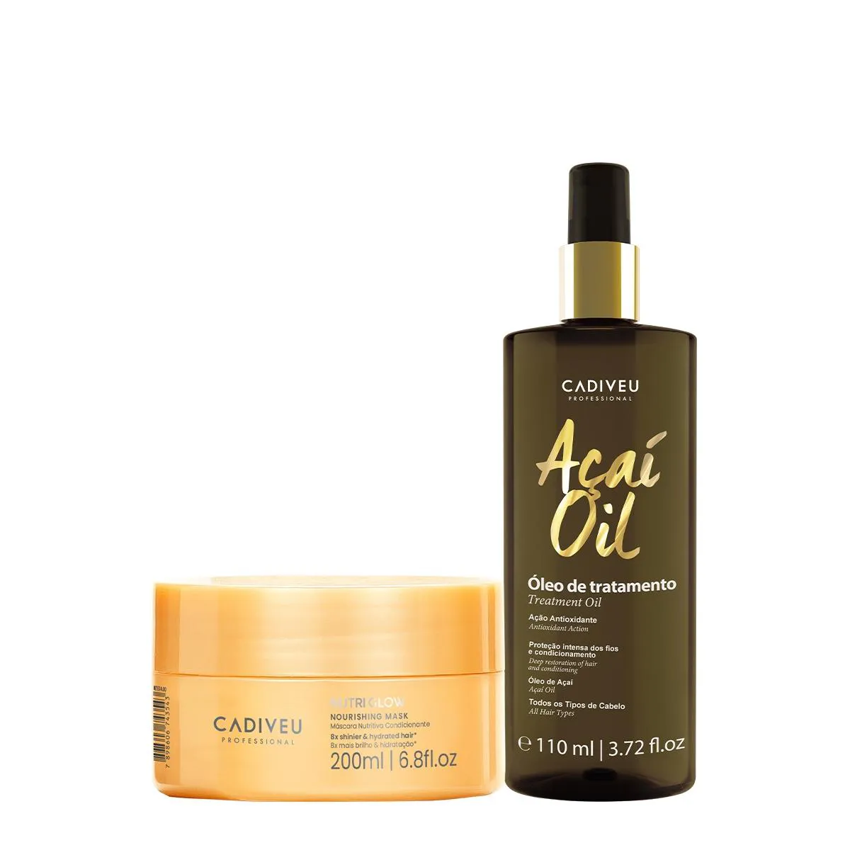 Kit Cadiveu Professional Nutri Glow Máscara e Açaí Oil 110 (2 Produtos) — Cadiveu | Farmácia Resyla