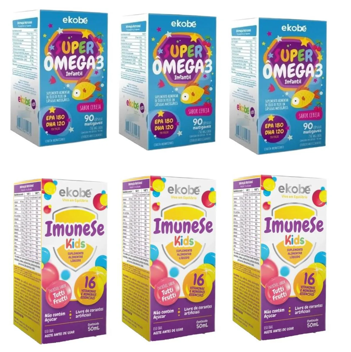 Kit Ekobé Super Ômega 3 Infantil 3 unidades + Imunese Kids 3 unidades — Ekobé | Farmácia Resyla