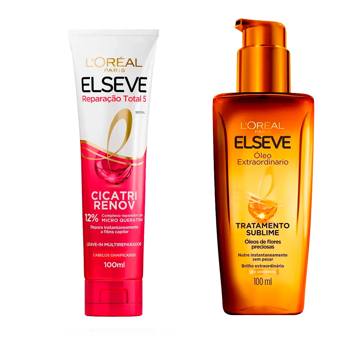 Kit Elseve Óleo Extraordinário + Leave-In L'Oréal Paris Elseve Reparação Total 5 Cicatri Renov, 100ml — L'Oréal | Farmácia Resyla