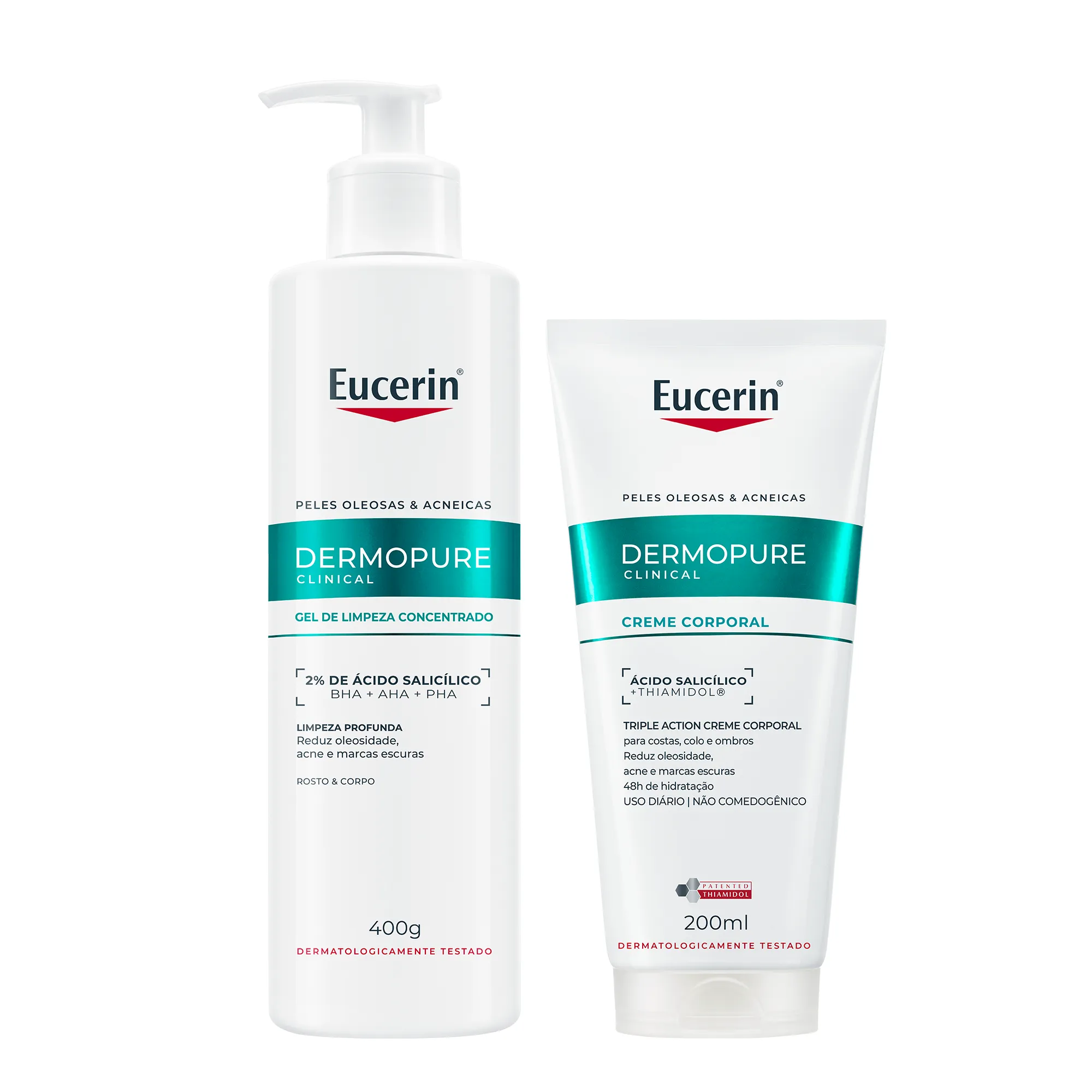 Kit Eucerin Dermo Pure Gel de Limpeza Facial Concentrado 400g + Creme Corporal Efeito Triplo 200ml — Eucerin | Farmácia Resyla