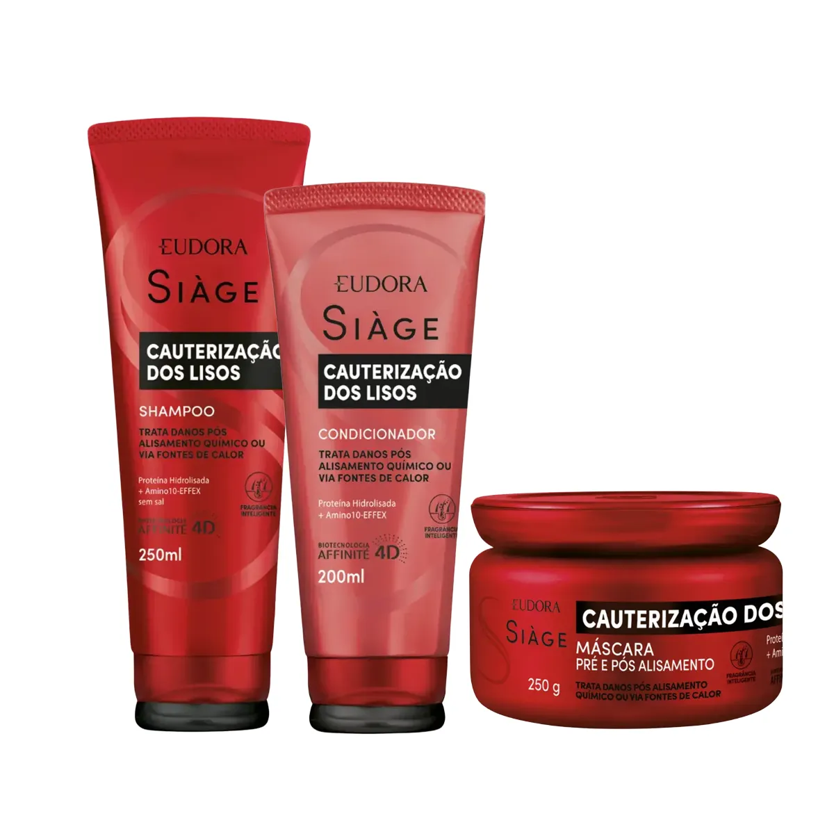 Kit Eudora Siàge Cauterização dos Lisos Shampoo 250ml + Condicionador 250ml + Máscara 250g — Eudora | Farmácia Resyla
